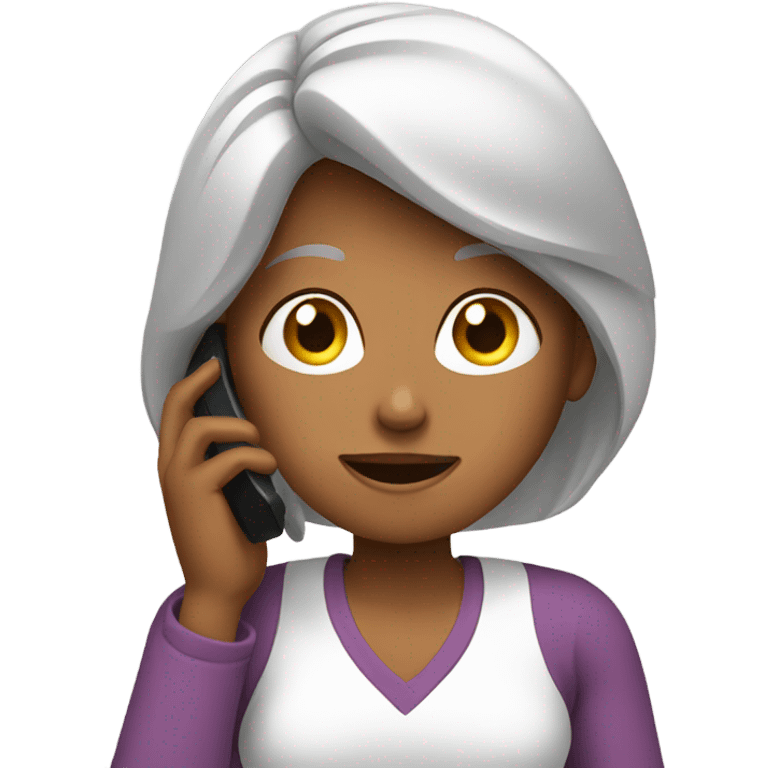 Mom on phone.  emoji