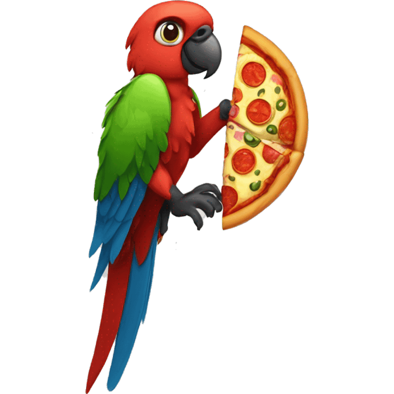 parrot hungry pizza emoji