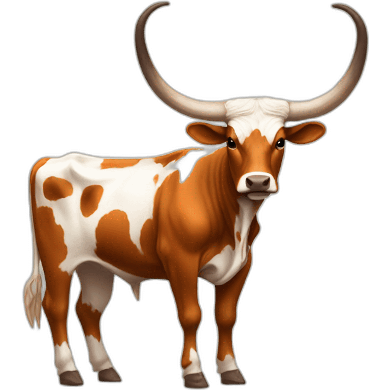 texas Longhorn, ridiculously twisty long horns, full body, not skinny emoji