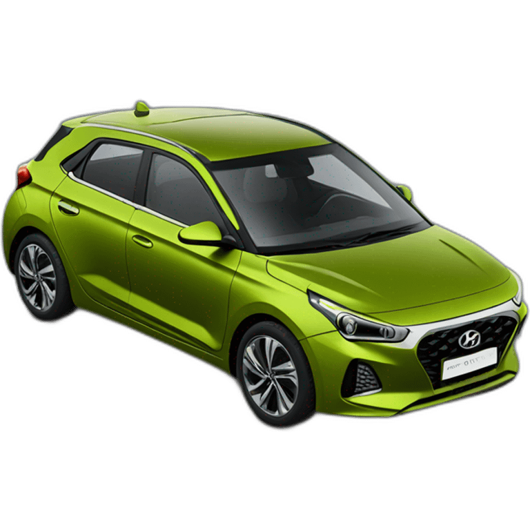 Voiture modèle i20 hyundai couleur vert kaki emoji