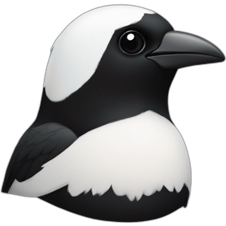 Magpie moustache emoji