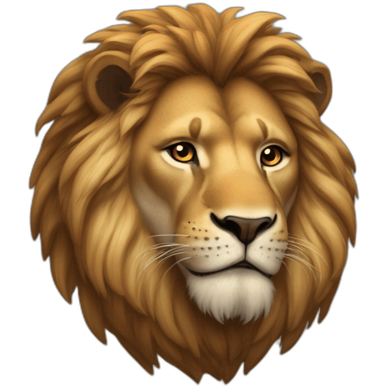 A lion look like hero in human body  emoji