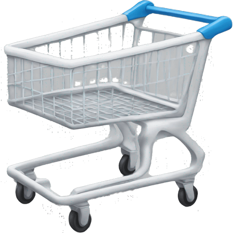 supermarket cart empty and white with a cake in it emoji