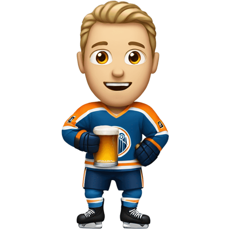 Hockey player with beer emoji