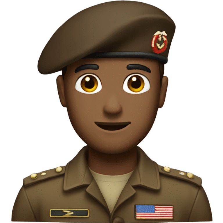 A brown military beret  emoji