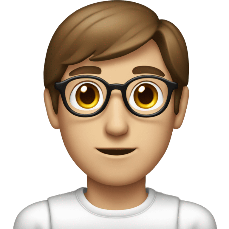 young Steve jobs with brown hair and small wrinkles emoji