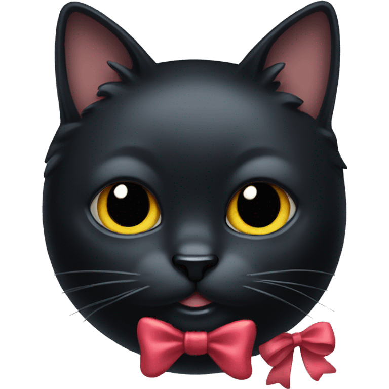 Black cat with a bow  emoji