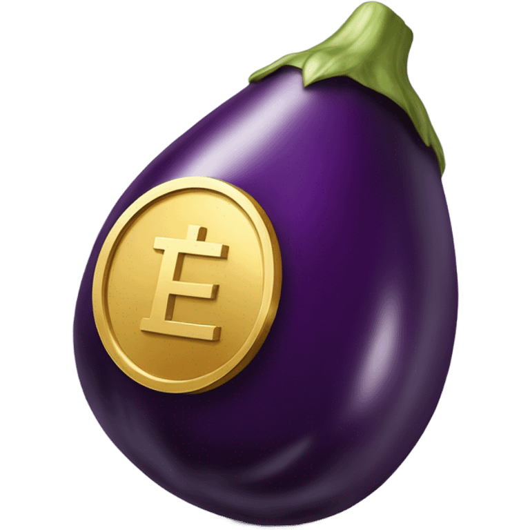 eggplant gold coin emoji