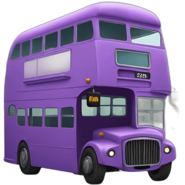 Purple triple decker bus emoji