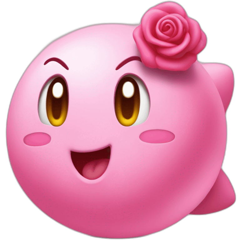 kirby qui danse en rose emoji