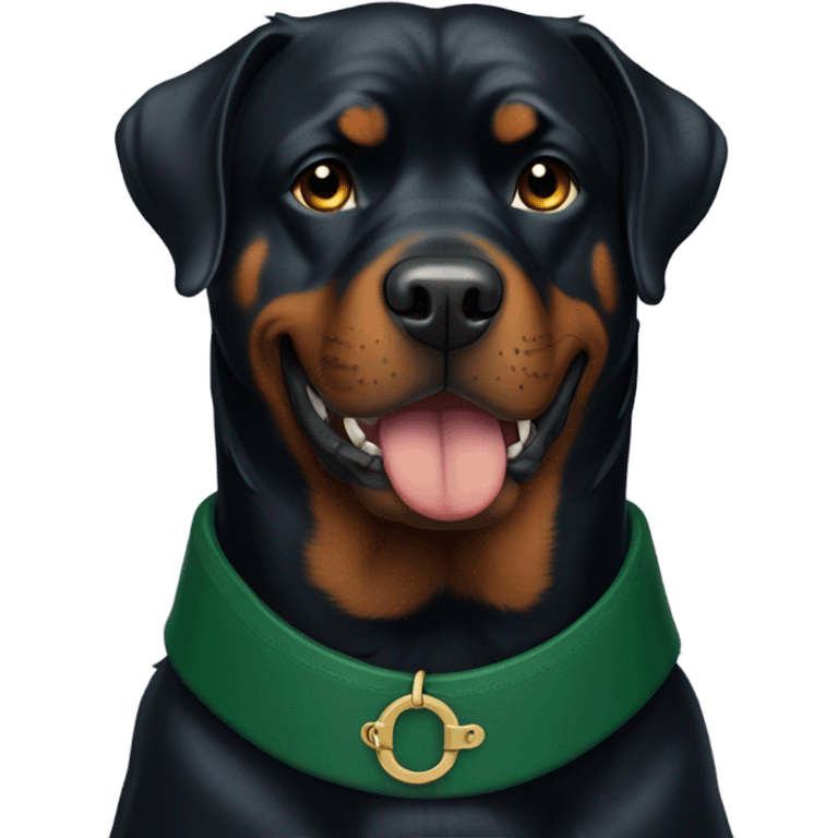 adult rottweiler male with dark green collar emoji