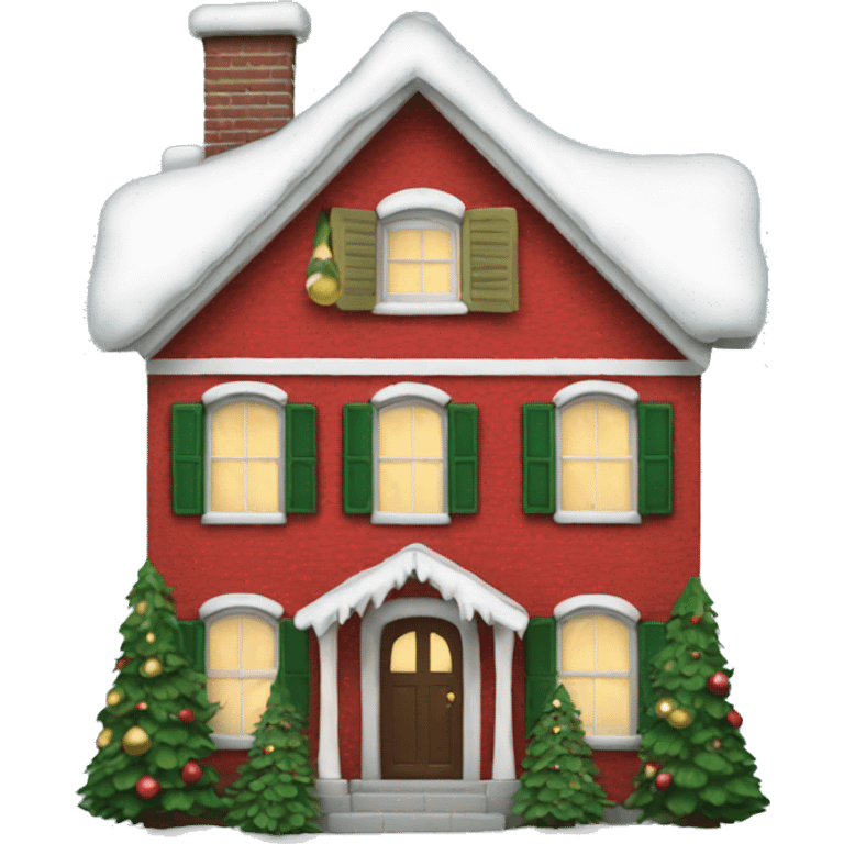 Realistic Christmas house emoji