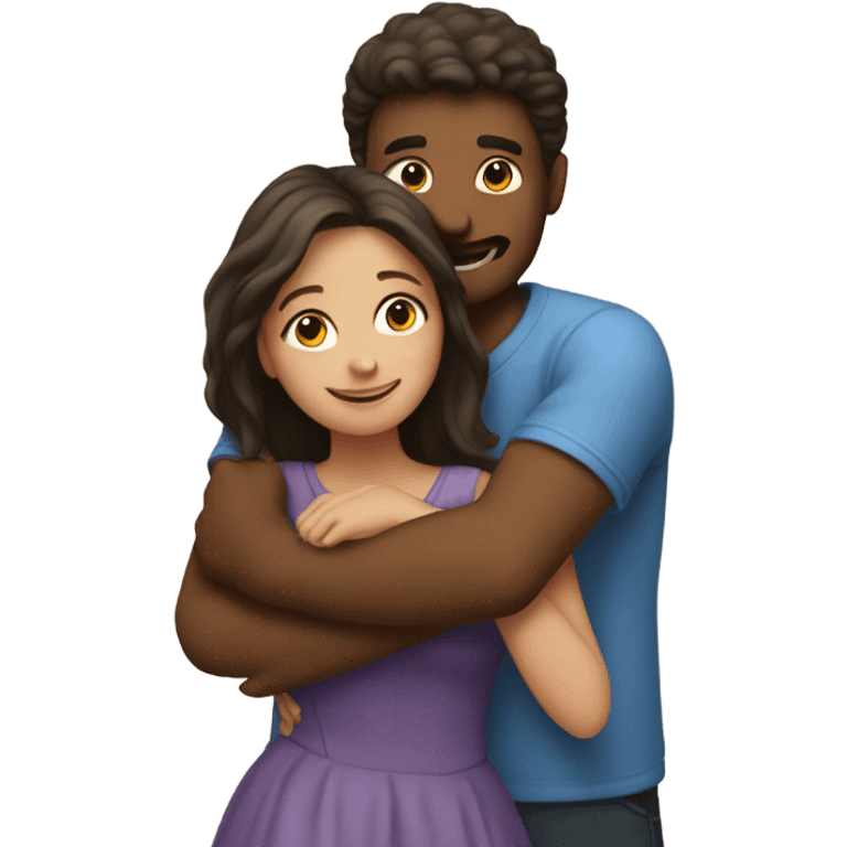 a guy hugging a girl emoji