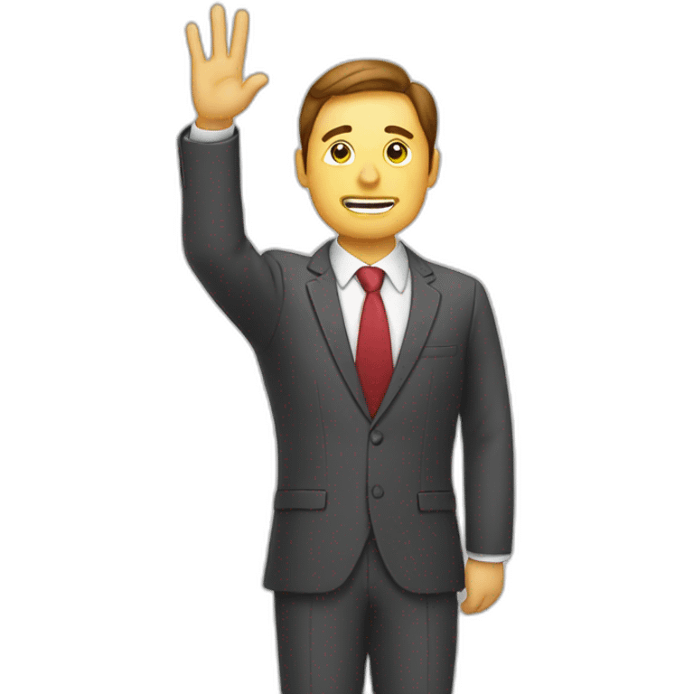 Man raising hand in suitinternal questionnaire emoji