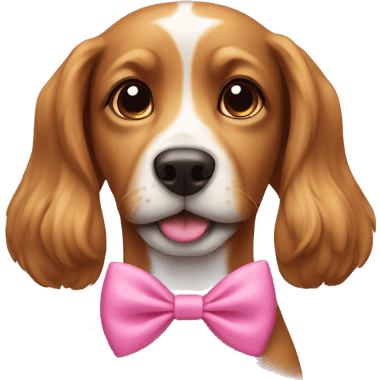 dog wearing a pink bow emoji