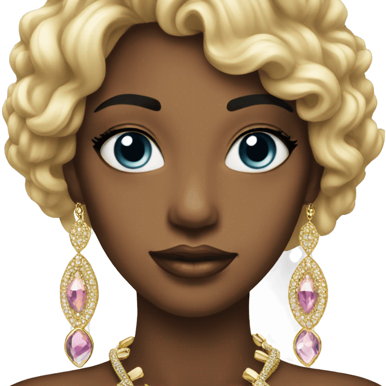 Emoji with stunning beauty with jewelry emoji