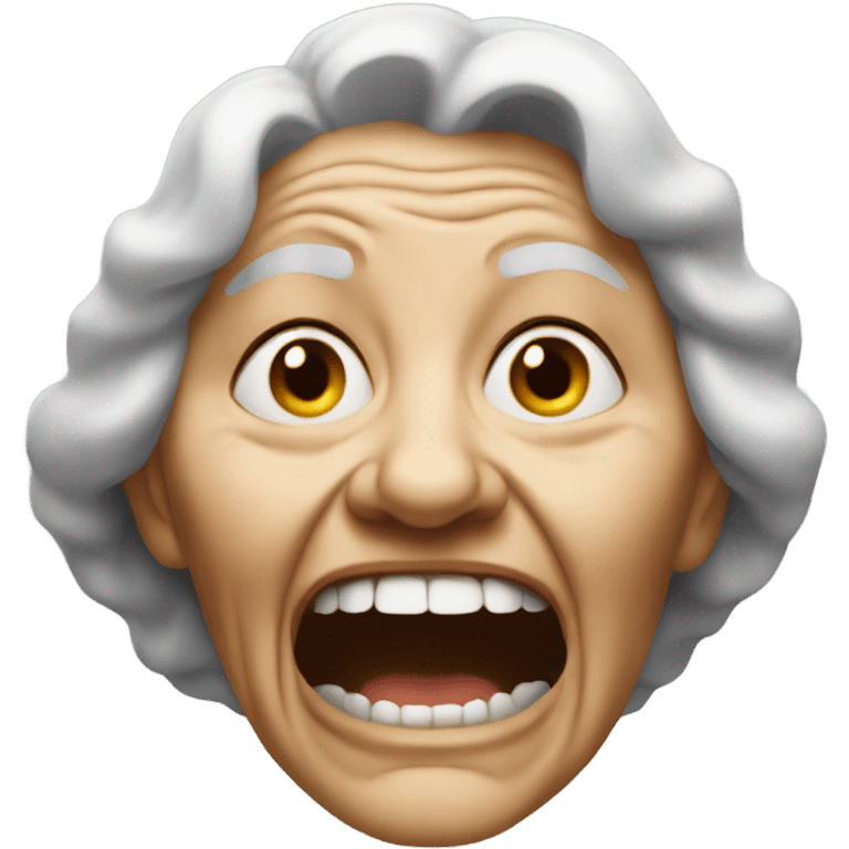 old woman with many mouths emoji