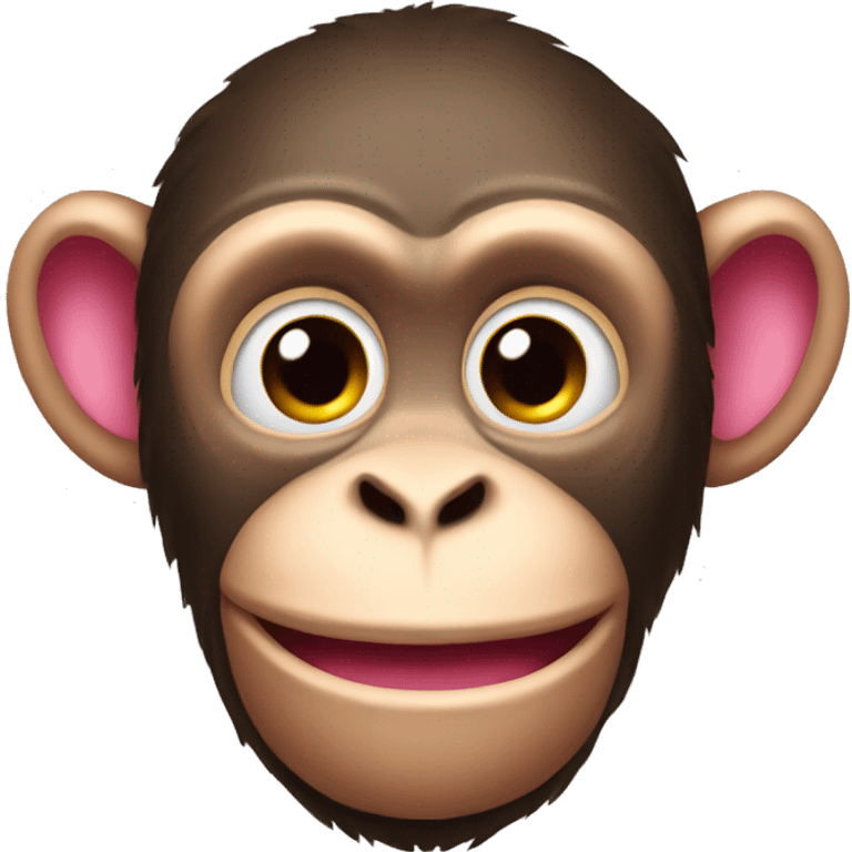 Monkey with a pink too too emoji