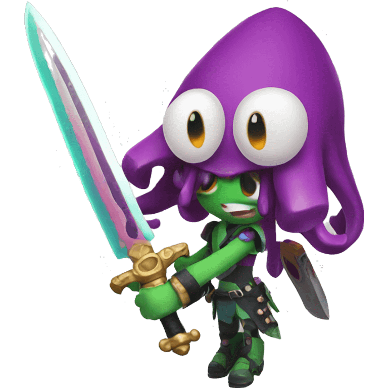 splatoon squid with sword emoji