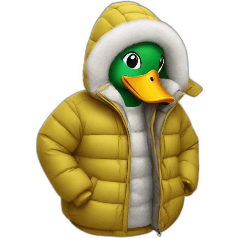 duck wearing a down jacket emoji