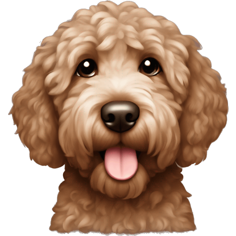 Chocolate brown goldendoodle  emoji