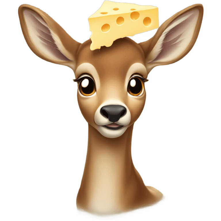 deer eating cheese emoji