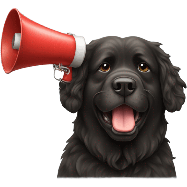 Newfoundland with a bullhorn emoji