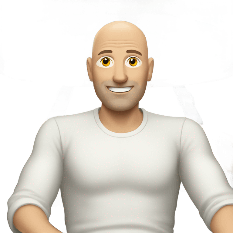 Bald white man on a boat emoji