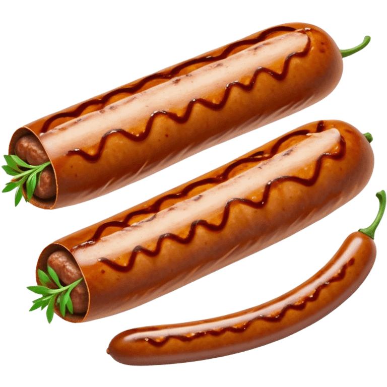 Cinematic spicy chipotle sausage, glistening with smoky, tangy sauce, charred and grilled to perfection, sliced open to reveal juicy filling, served with fresh herbs, rich and flavorful, detailed and appetizing. emoji