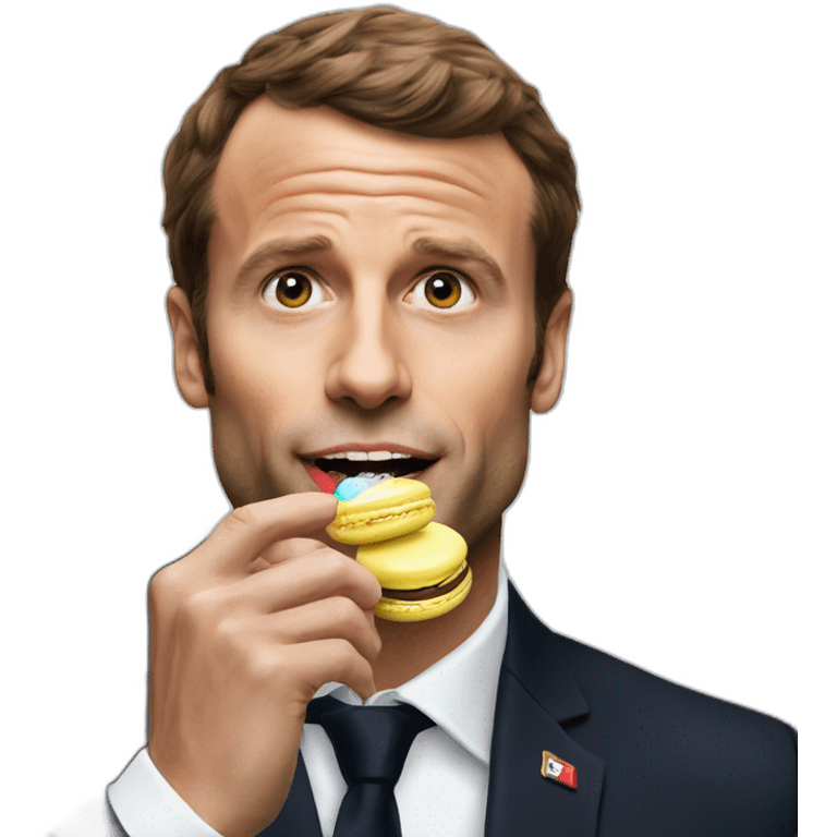 Macron eating macaron emoji