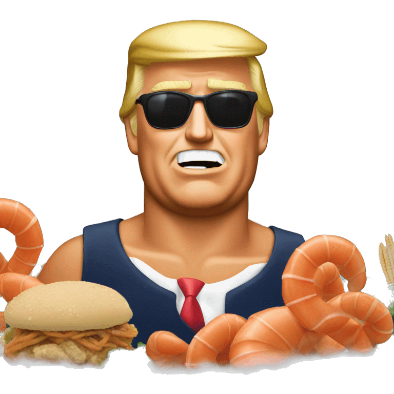 trump at a seafood boil emoji