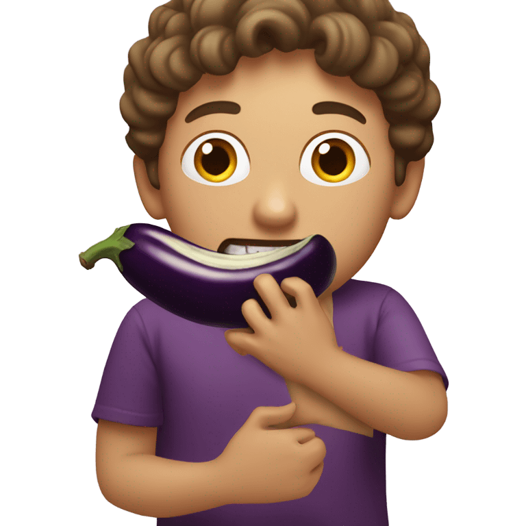 Person eating a eggplant  emoji