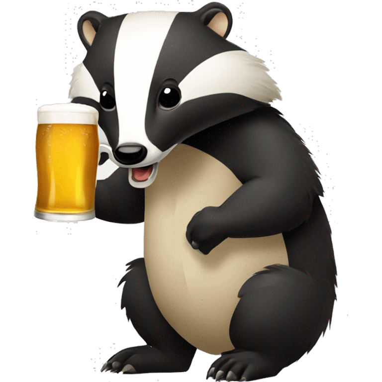 Badger drinking beer emoji