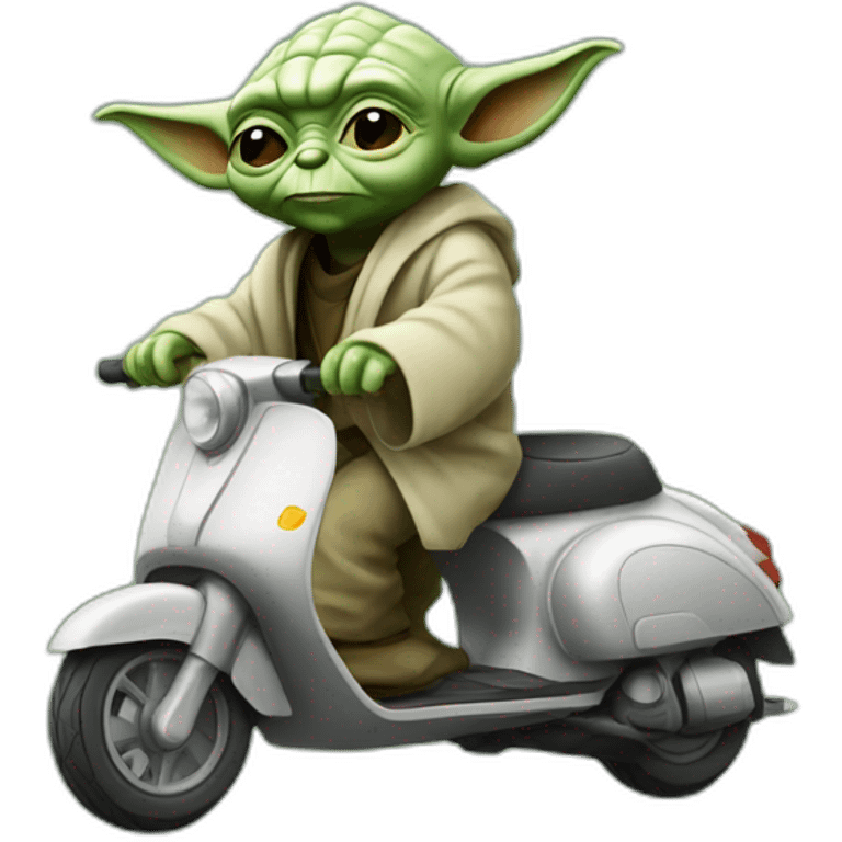 Yoda on scooter emoji