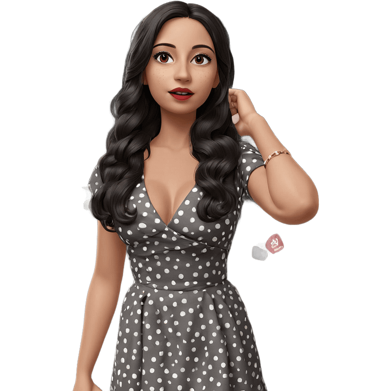 elegant girl in polka dots emoji