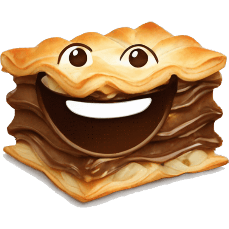 Chocolate baklava with smile emoji