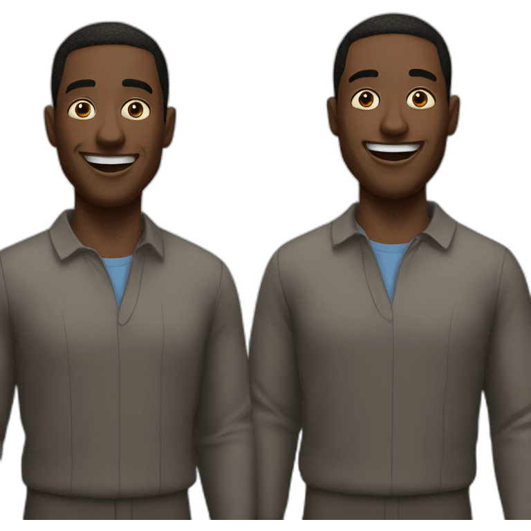 two happy blac men emoji