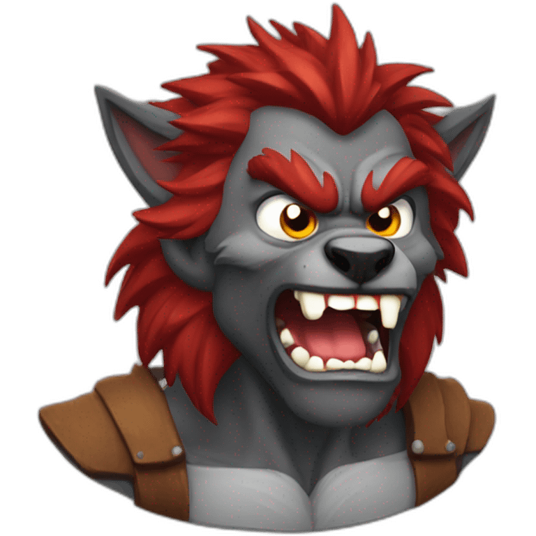 werewolf-with-big-mouth-and-red-hair-furious-fang emoji