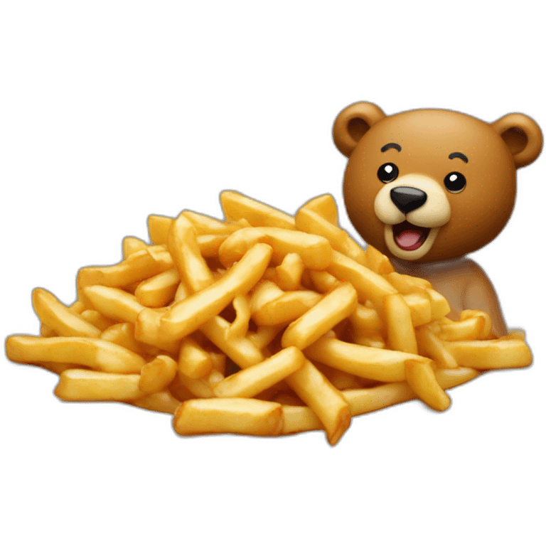 Poutine sur un ours emoji