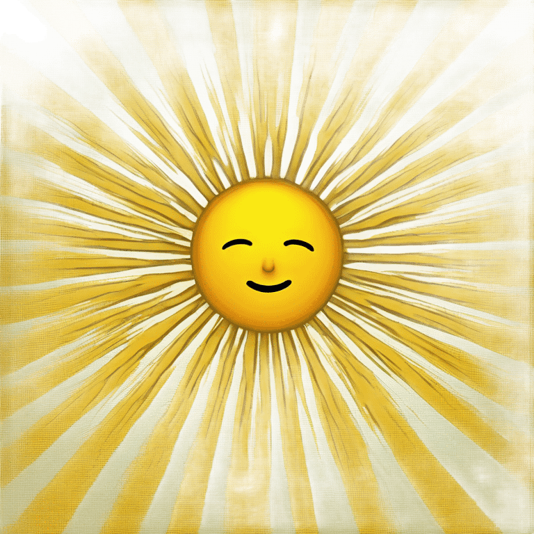 Yellow sun, radiating yellow beams emoji