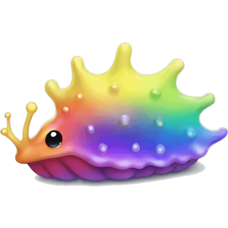 Kawaii rainbow metal sea slug emoji