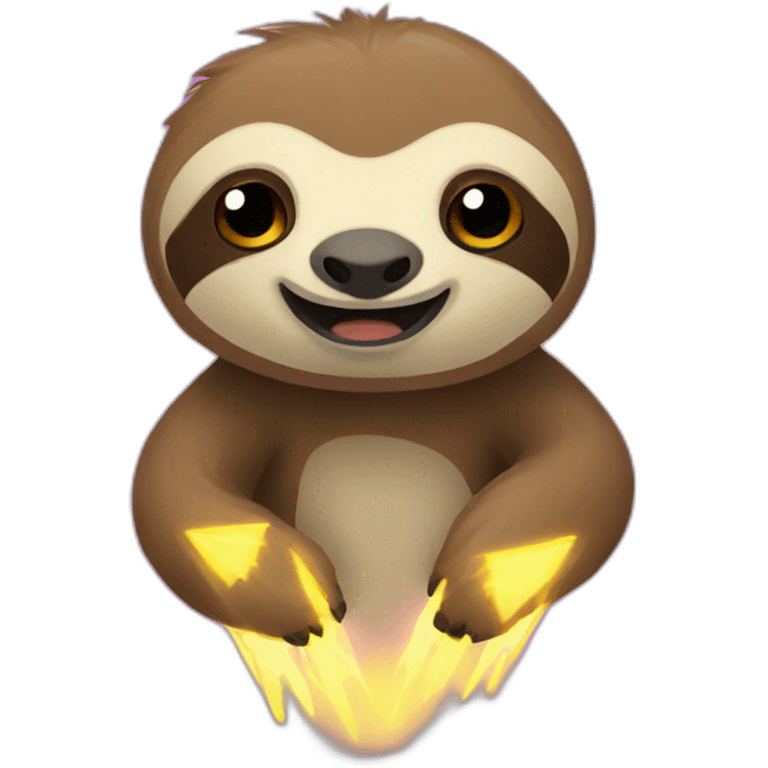 sloth surrounded by lighting bolts emoji