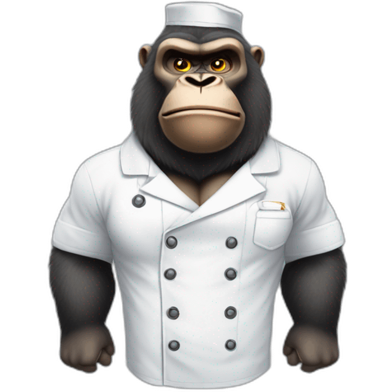 Big Buff Gorilla in chef's uniform emoji