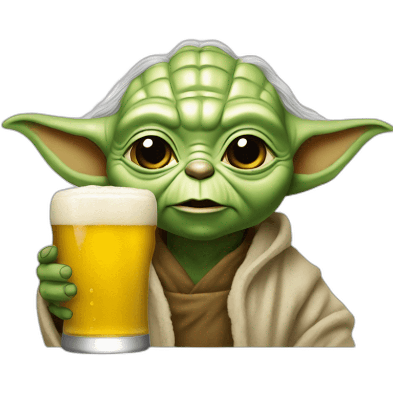 Yoda qui Boi une bierre emoji