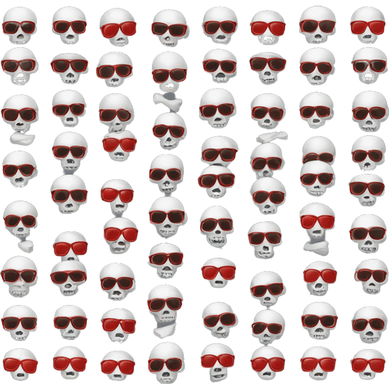 Skeleton wearing red sunglasses emoji