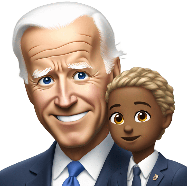 Joe Biden smelling a kid emoji