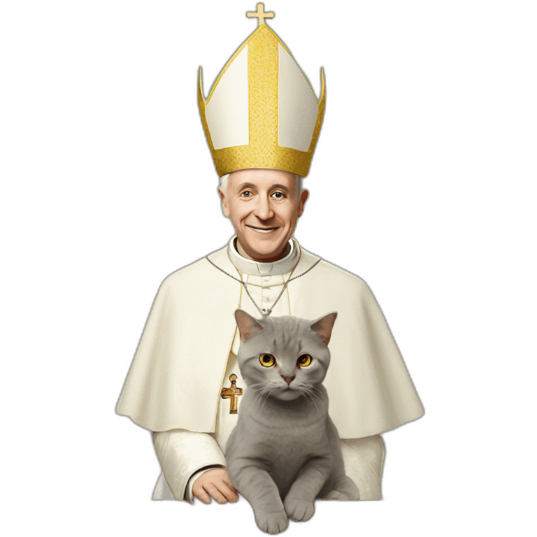 Pope on top of a cat emoji