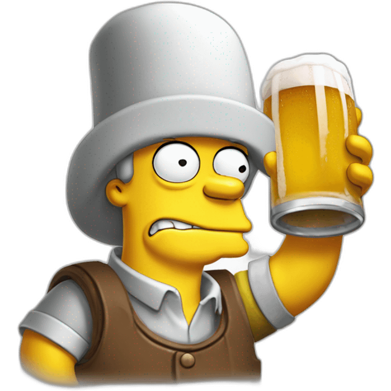 Simpson qui boit une bière emoji