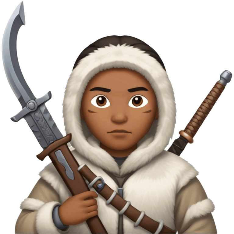 Inuit with a weapon emoji