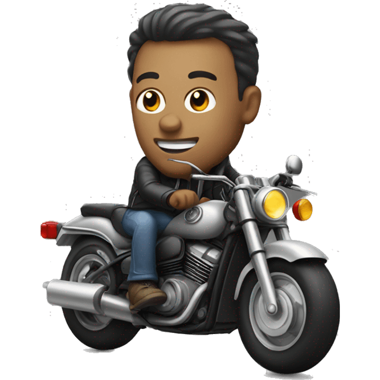 monochrome portrait of a man riding motorcycle  emoji